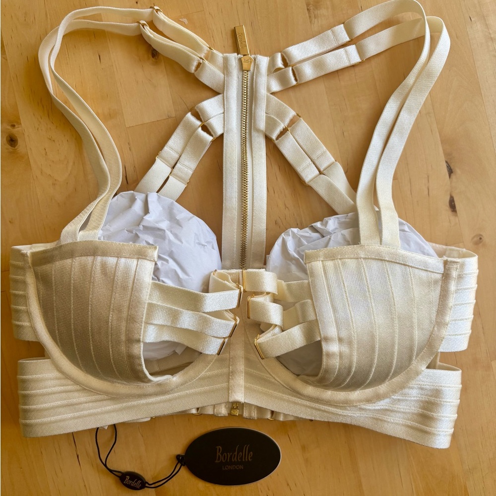NWT Bordelle Tomoe Bodice Bra in Cream Size S